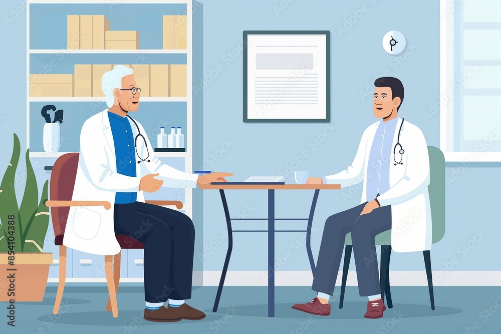 Doctor consulting a senior patient at the clinic, Doctor Consulting a Senior Patient, Comprehensive Care at the Clinic, Expert Medical Consultation for Senior Patients, Ensuring Health and Wellness at Doctor consulting a senior patient at the clinic, Doctor Consulting a Senior Patient, Comprehensive Care at the Clinic, Expert Medical Consultation for Senior Patients, Ensuring Health and Wellness at