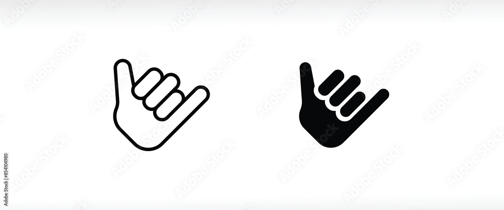 Call Me Hand gesture icon emoji Human Gesture Greeting Shaka making hang loose line and flat icons set, editable stroke isolated on white, linear vector outline illustration, symbol logo design style Call Me Hand gesture icon emoji Human Gesture Greeting Shaka making hang loose line and flat icons set, editable stroke isolated on white, linear vector outline illustration, symbol logo design style