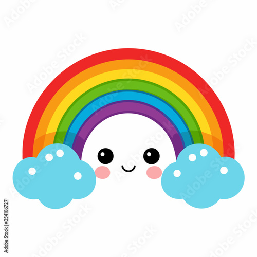 cute-rainbow-on-white-background