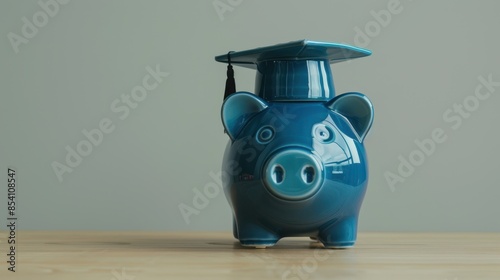 The Blue Graduated Piggy Bank photo
