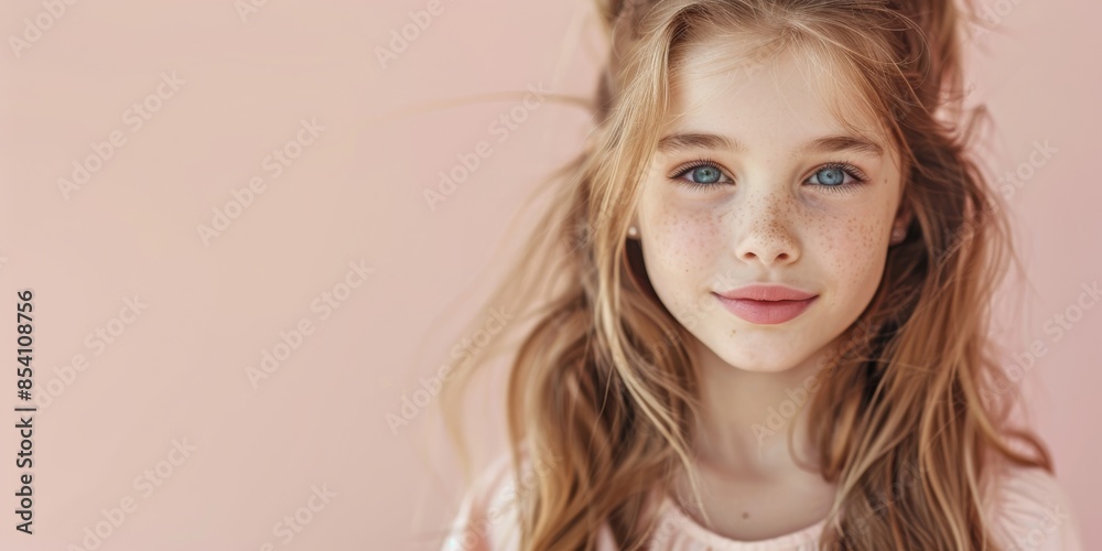 Beauty Industry Portrait Against Soft Pink Background Generative AI