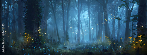 Mystical Moonlit Forest