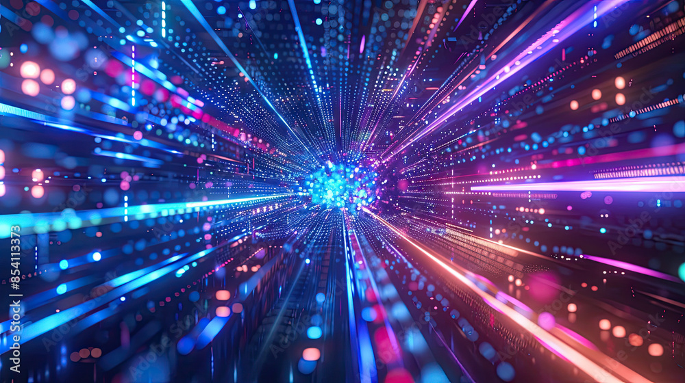 Abstract Futuristic Pink Blue Neon Wave Lines on Black Background Abstract Futuristic Pink Blue Neon Wave Lines on Black Background