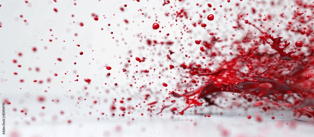 Obraz premium Vibrant Paint Splatter on White Background Generative AI