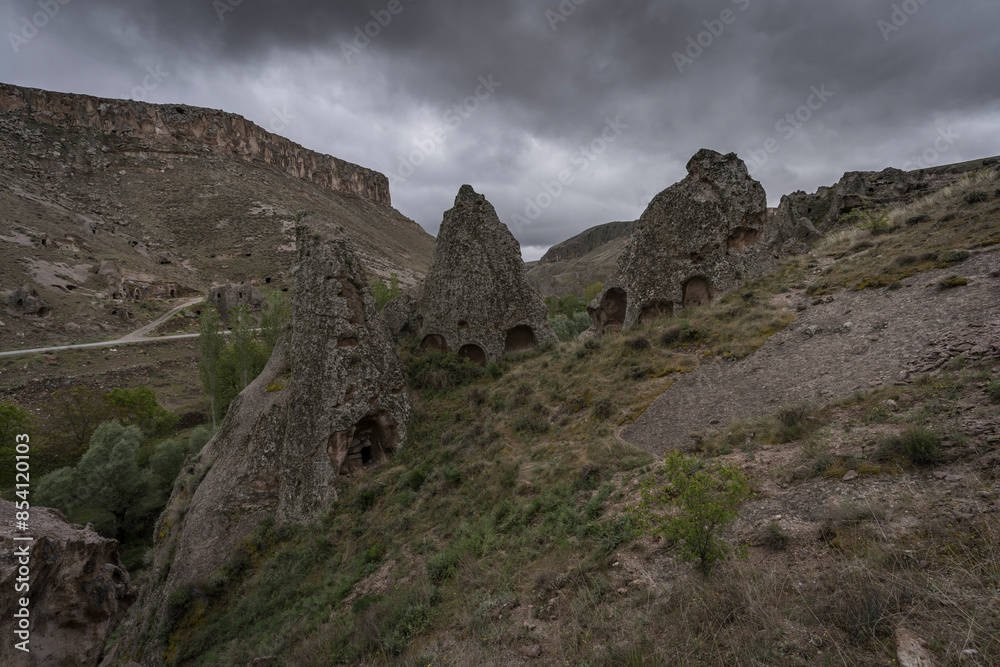 Fototapeta premium historic cave church ruin in Soğanlı Ören Yeri cappadocia 