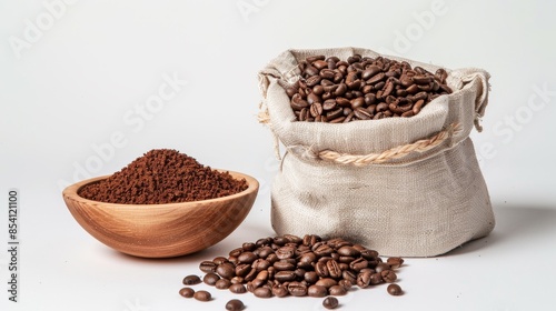 The bag of coffee beans photo