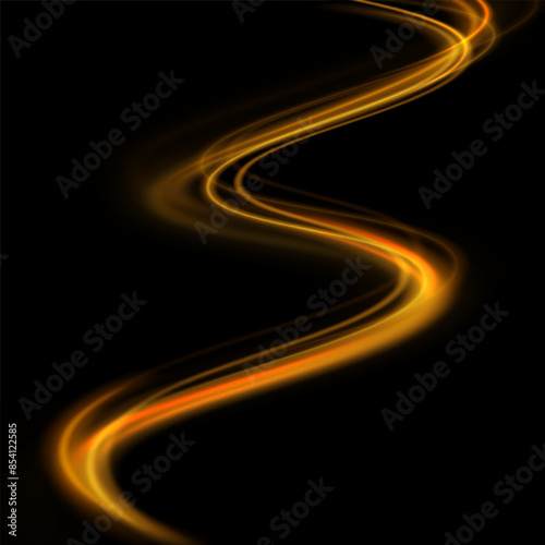 Light golden Twirl. Vector PNG. Curve light effect of golden line. Luminous golden circle. PNG Light gold pedistal, podium, platform, table.