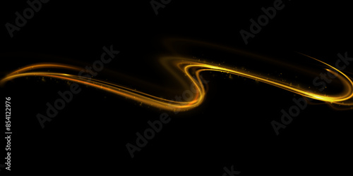 Light golden Twirl. Vector PNG. Curve light effect of golden line. Luminous golden circle. PNG Light gold pedistal, podium, platform, table.