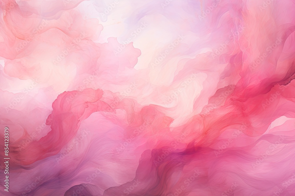 Fototapeta premium Pink and white cloud abstract painting.