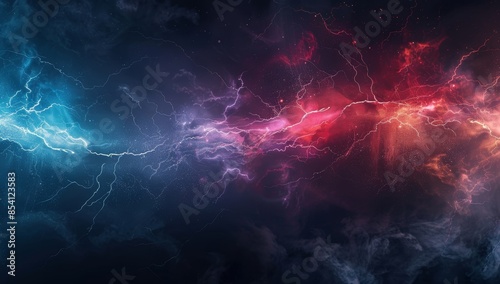 Dramatic Night Sky with Lightning and Thunder Effects for Fantasy or Adventure Scenes Generative AI