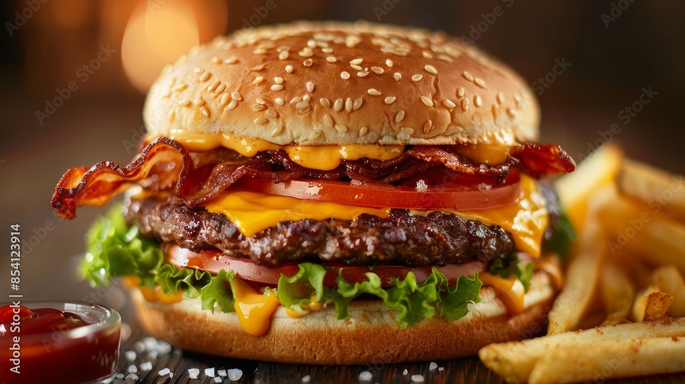 Savory Burger Delight for Foodies Generative AI