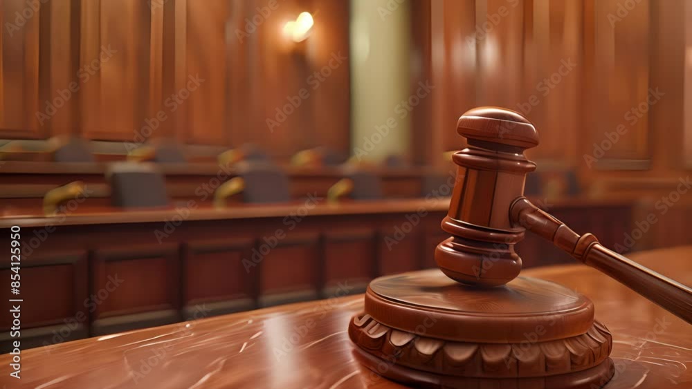 Judge hammer in the court room. Wooden gavel as a symbol of justice Judge hammer in the court room. Wooden gavel as a symbol of justice