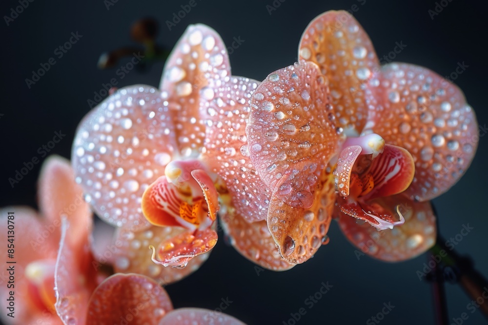 Orchid Petals Covered in Dew Drops Orchid Petals Covered in Dew Drops