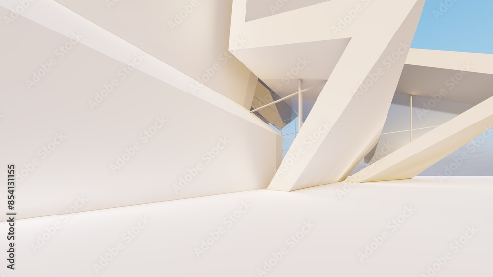 Fototapeta premium 3d rendering architecture background building geometric shape