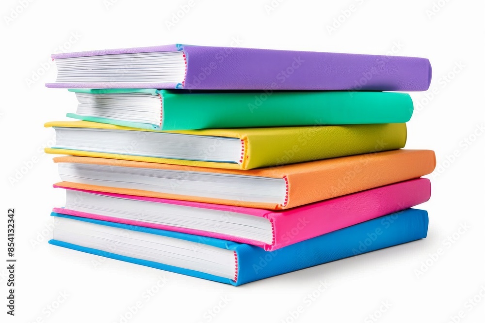 A stack of brand new textbooks with bright, inviting covers, ready to be opened and explored. Illustration on a clear white background --ar 3:2 --style raw Job ID: d48aabc3-d863-41ba-92fa-f0c903ddb7fd A stack of brand new textbooks with bright, inviting covers, ready to be opened and explored. Illustration on a clear white background --ar 3:2 --style raw Job ID: d48aabc3-d863-41ba-92fa-f0c903ddb7fd