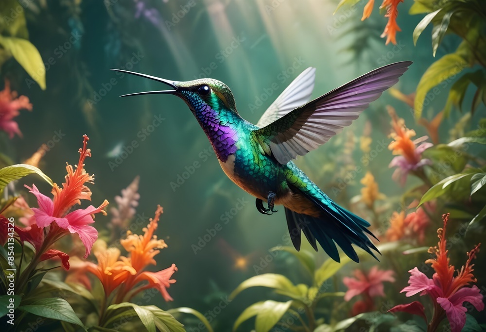 Obraz premium hummingbird on flower