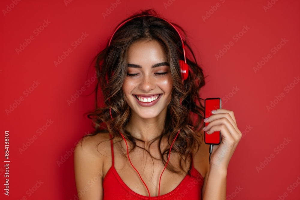 Jeune femme avec téléphone mobile Jeune femme avec téléphone mobile