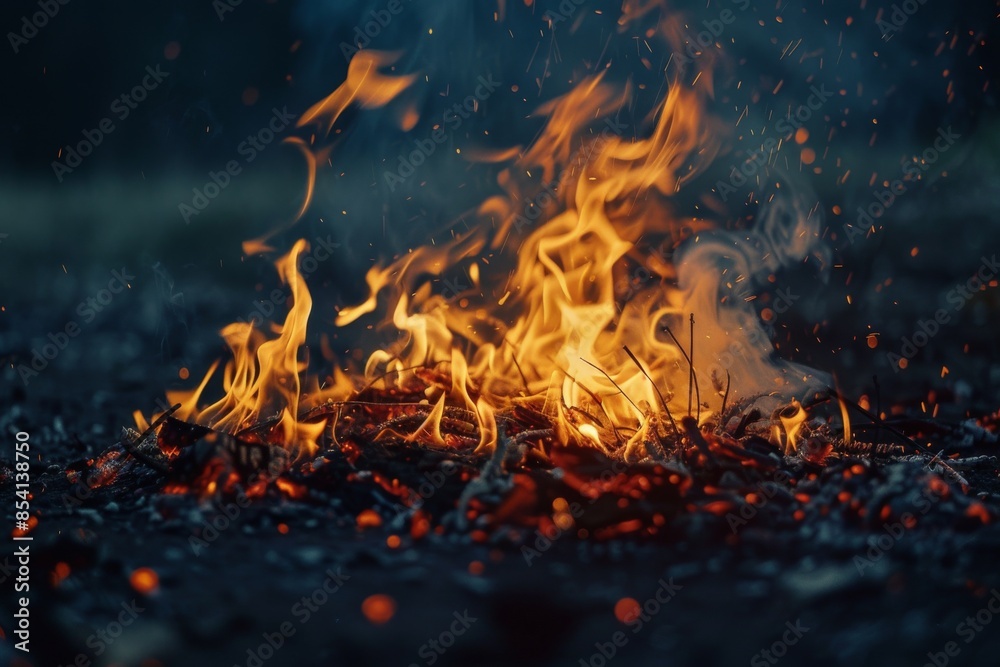 Experience the mesmerizing dance of flames as a midnight bonfire casts a warm glow on its surroundings. Experience the mesmerizing dance of flames as a midnight bonfire casts a warm glow on its surroundings.