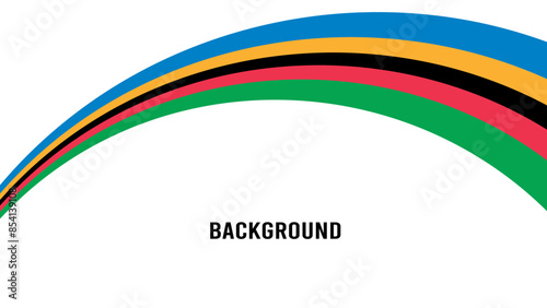 Sport background with rainbow pattern. Summer Olympic Games 2024 in Paris news banner. Abstract curve