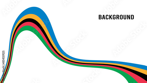 Sport background with rainbow pattern. Summer Olympic Games 2024 in Paris news banner. Abstract wavy lines
