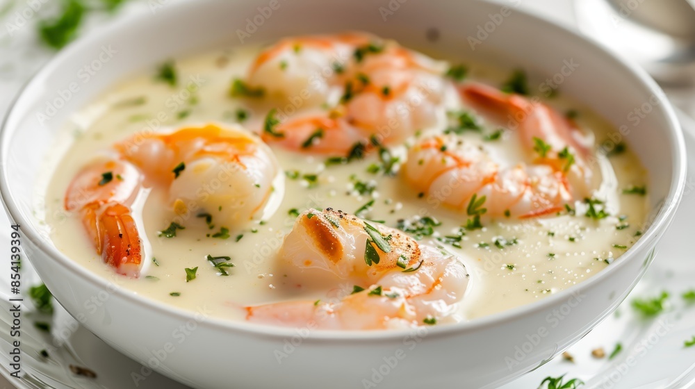 Delicious seafood chowder with shrimp, crab, and tender fish chunks, creamy and rich, bowl perfectly centered, soft lighting creating a warm and inviting atmosphere, ready to enjoy Delicious seafood chowder with shrimp, crab, and tender fish chunks, creamy and rich, bowl perfectly centered, soft lighting creating a warm and inviting atmosphere, ready to enjoy