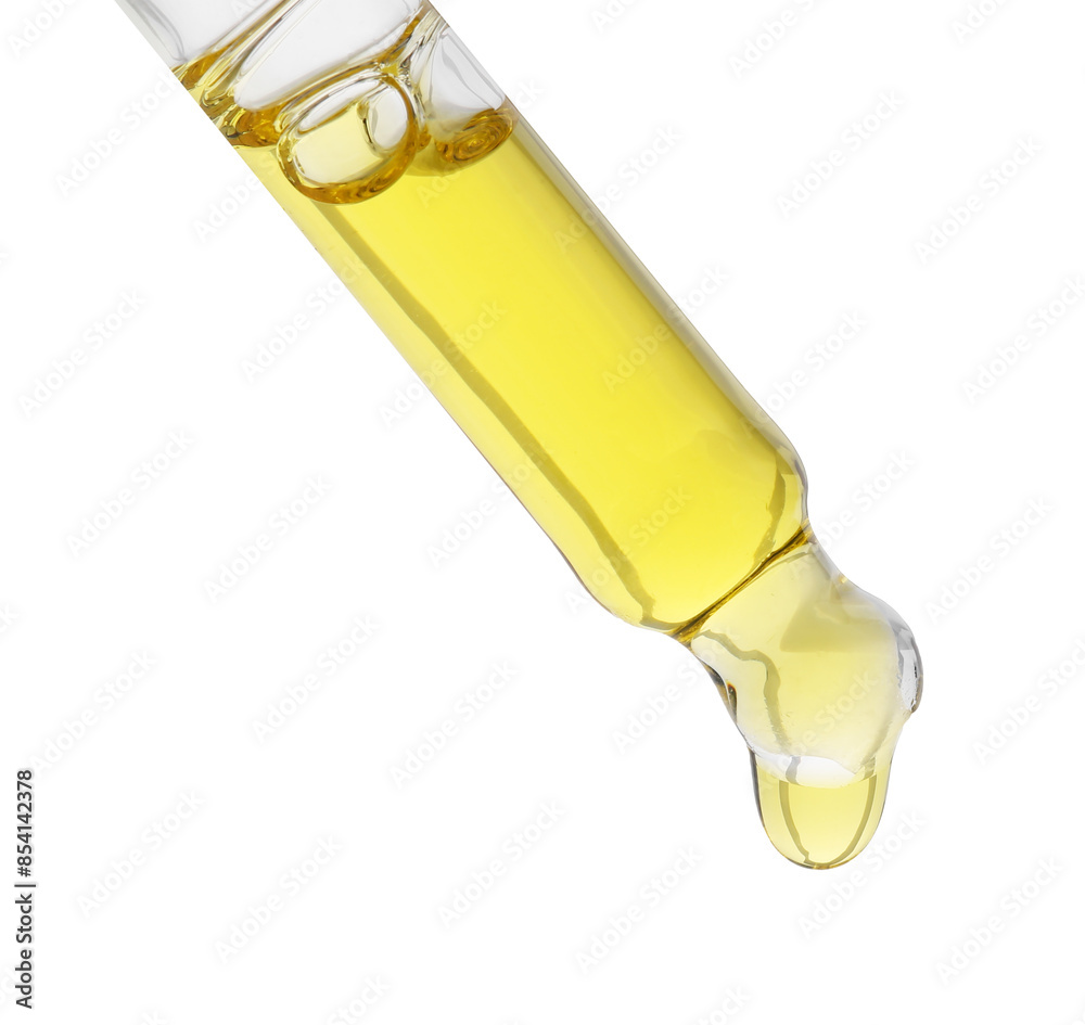 Dripping tincture from pipette isolated on white Dripping tincture from pipette isolated on white