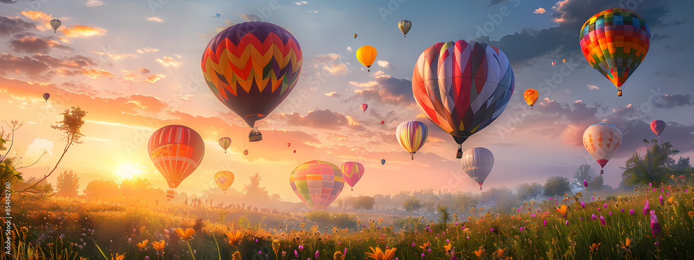 Fototapeta premium Whimsical Hot Air Balloon Festival
