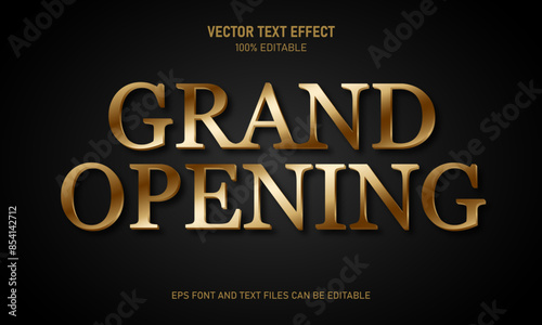Grand opening 3d editable text effect