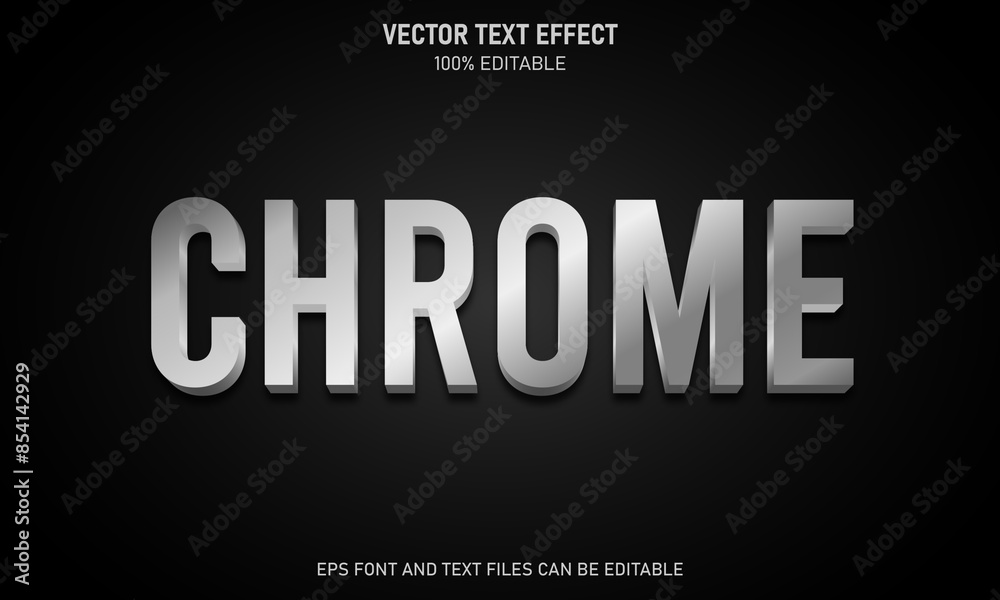 Chrome 3d editable text effect Chrome 3d editable text effect