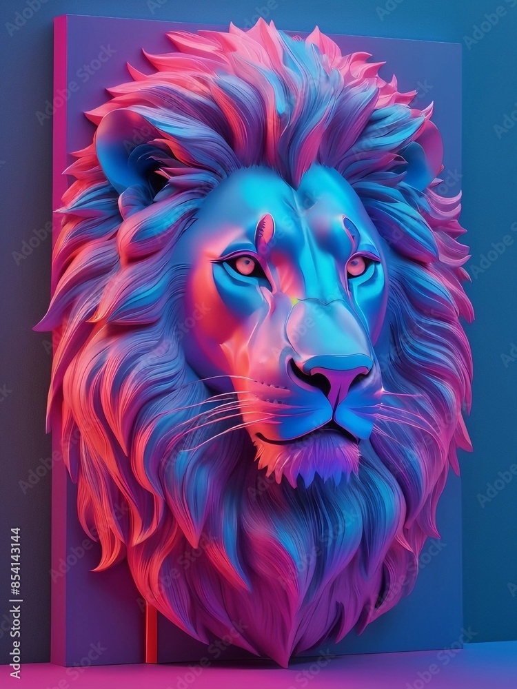 lion head in the form of a heart