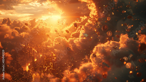 burning fire in the sun