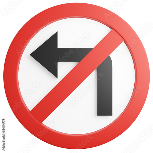 Free Download 3d render of traffic signs No left turn. - GFXLoad