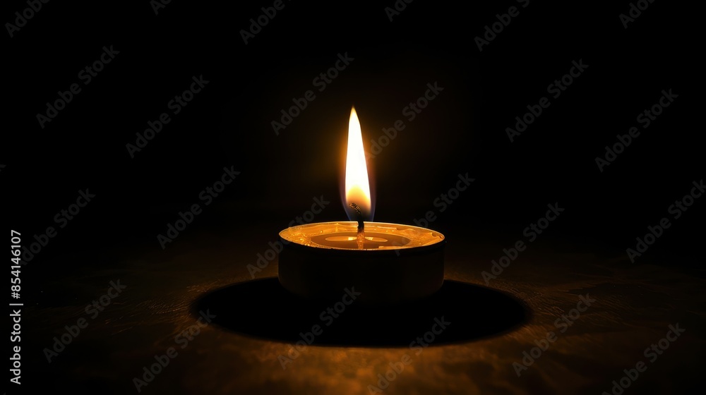 Soft Glow of a Lonely Candle in the Darkness Soft Glow of a Lonely Candle in the Darkness