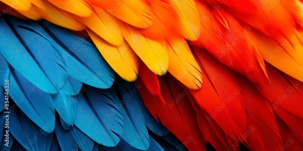 Obraz premium Macaw feathers background, Scarlet Macaw