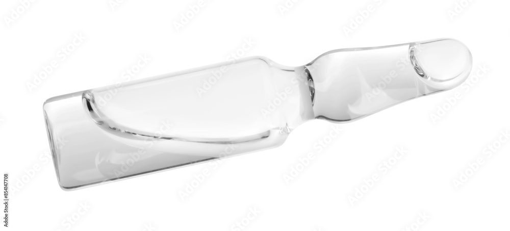 Glass ampoule with liquid isolated on white Glass ampoule with liquid isolated on white