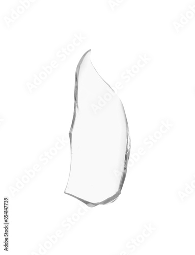 Piece of broken glass isolated on white photo