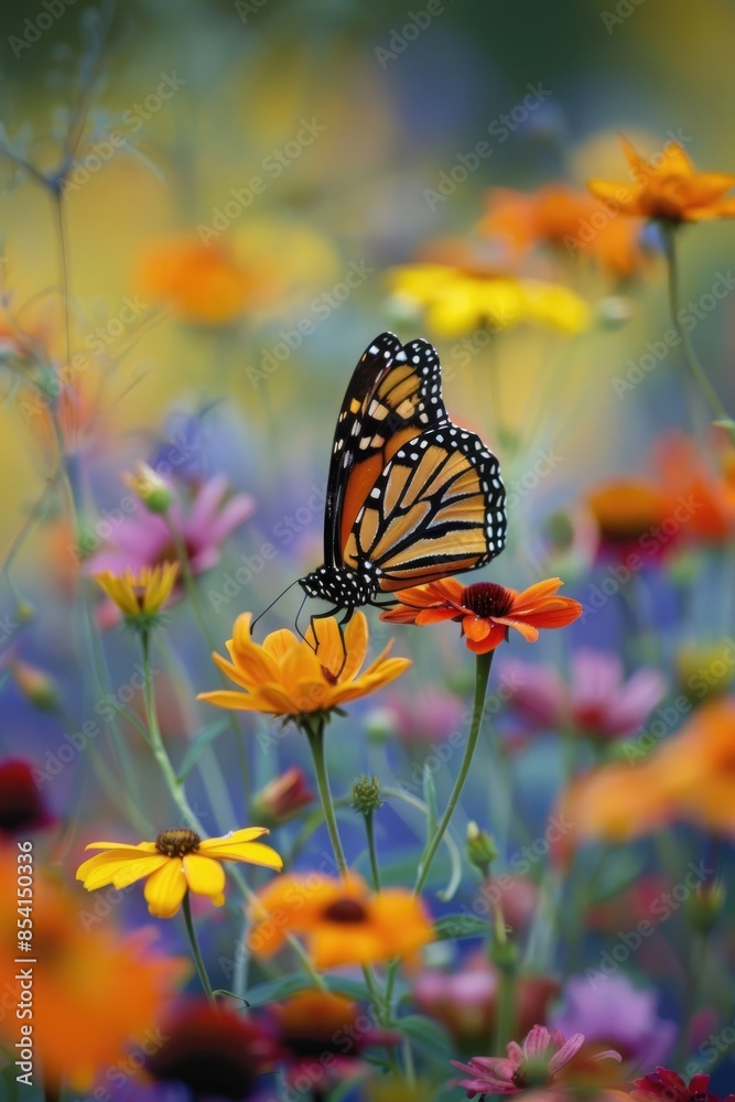 Naklejka premium Monarch Butterfly on Flower.