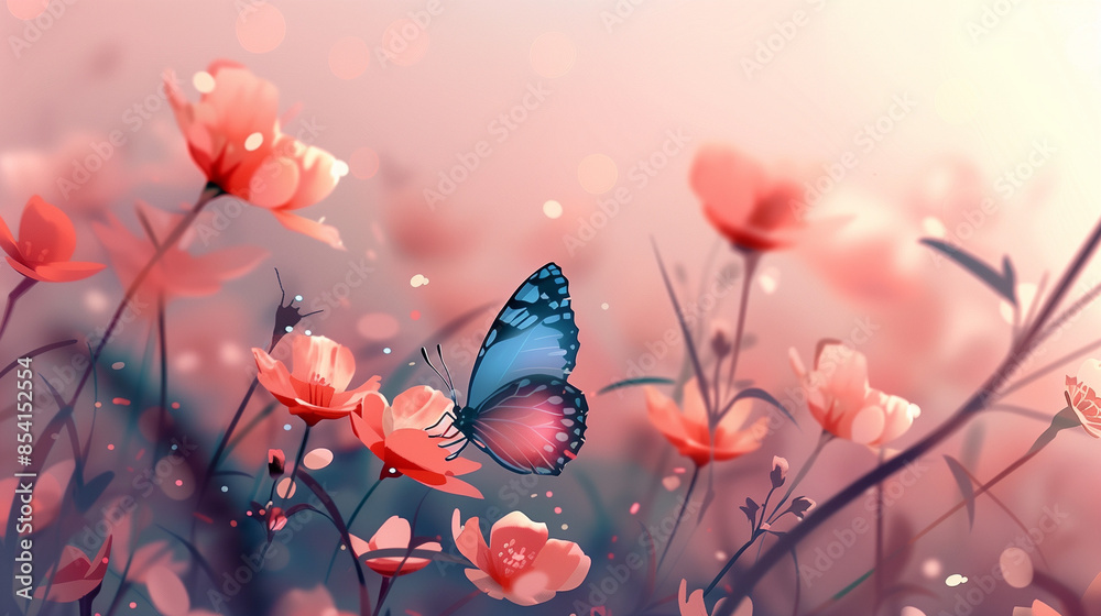 butterfly and flowers