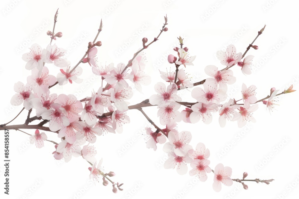 Romantic Wedding Decor with Cherry Blossom Branch Generative AI Romantic Wedding Decor with Cherry Blossom Branch Generative AI