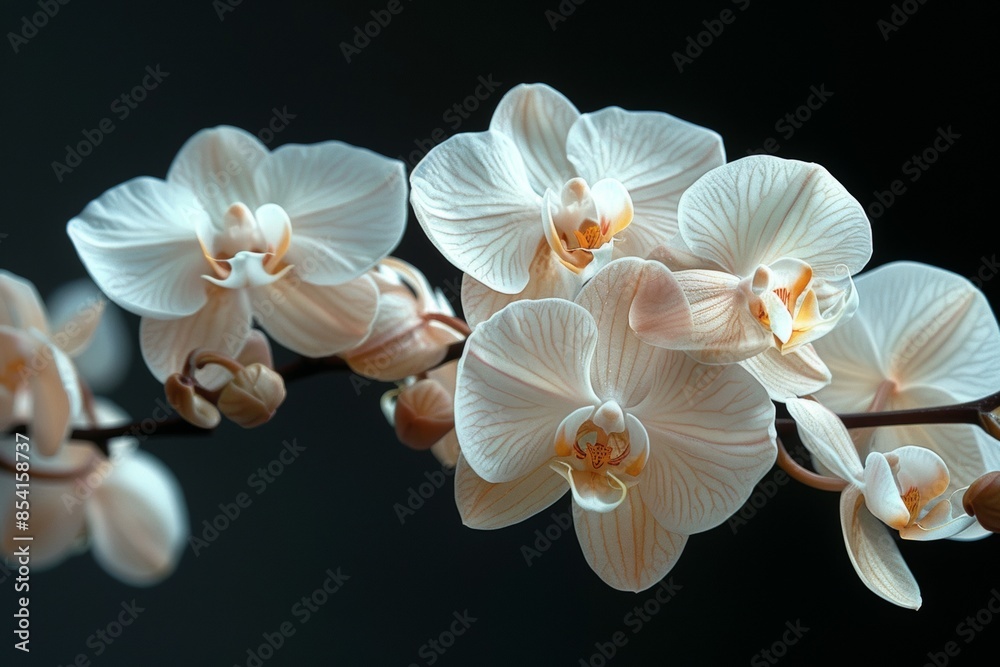 Delicate White Orchids on a Dark Background Delicate White Orchids on a Dark Background