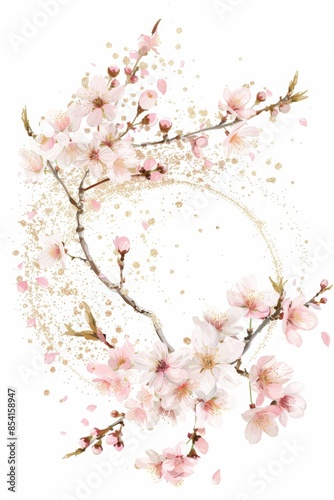 Elegant Floral Frame for Spring Decorations Generative AI
