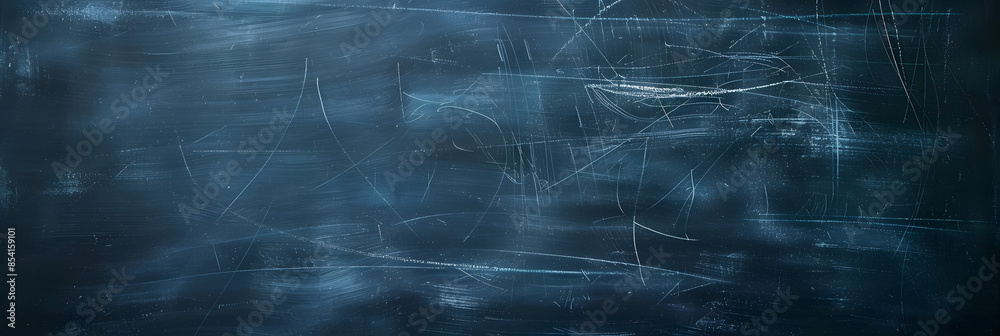 A copy space image of a dark blue chalkboard with traces of erasing creating a textured background A copy space image of a dark blue chalkboard with traces of erasing creating a textured background
