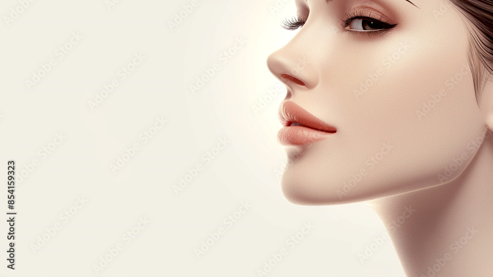 Womans profile close-up Womans profile close-up