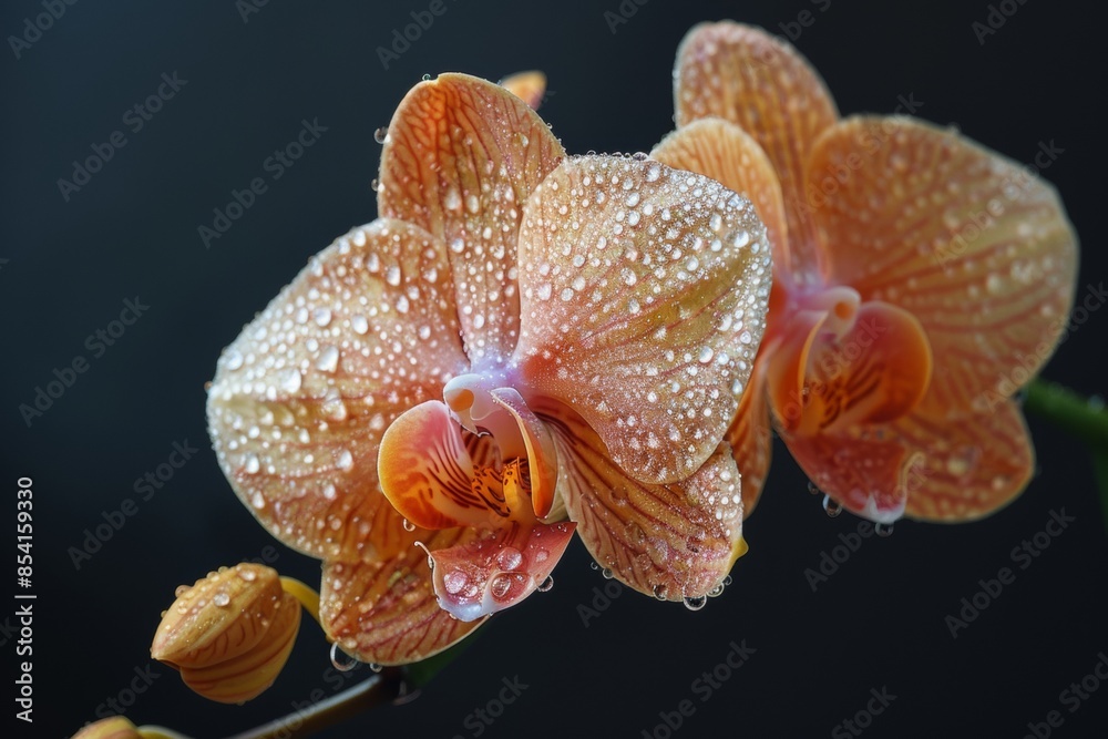Orchid Flower with Dew Drops