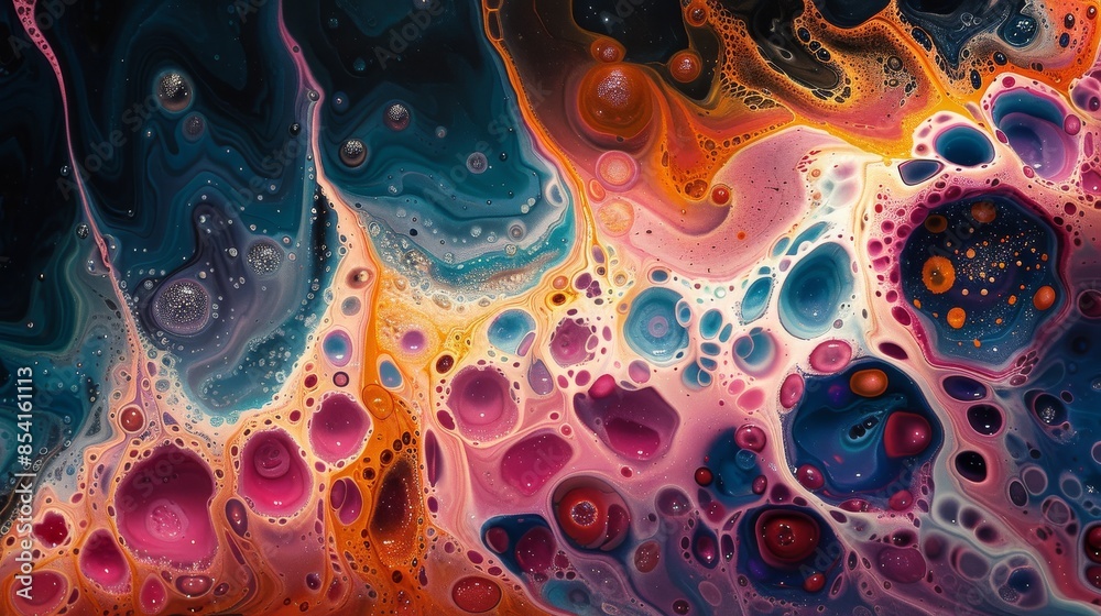 Vibrant image showcasing a mixture of colors and patterns resembling fluid art Vibrant image showcasing a mixture of colors and patterns resembling fluid art