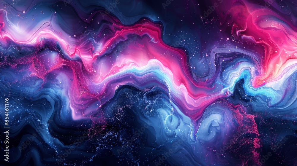 This image features sweeping waves of pink and blue, akin to an abstract fluid art piece This image features sweeping waves of pink and blue, akin to an abstract fluid art piece