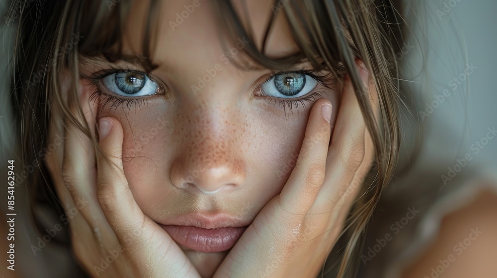 A close-up image focusing on the texture and details of a woman's shoulder-length hair A close-up image focusing on the texture and details of a woman's shoulder-length hair