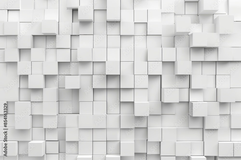 White Cube Boxes on White Background with Copy Space Generative AI White Cube Boxes on White Background with Copy Space Generative AI