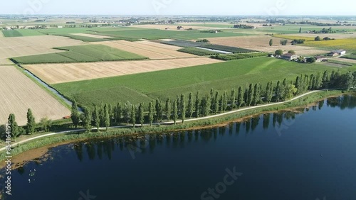 Lakes in the middle of crop fields on the Padan plains