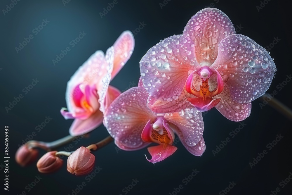 Delicate Pink Orchid with Dew Drops Delicate Pink Orchid with Dew Drops